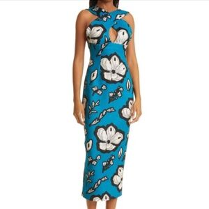 Kimberly Goldson. Chrissi peppermint floral sheath dress.